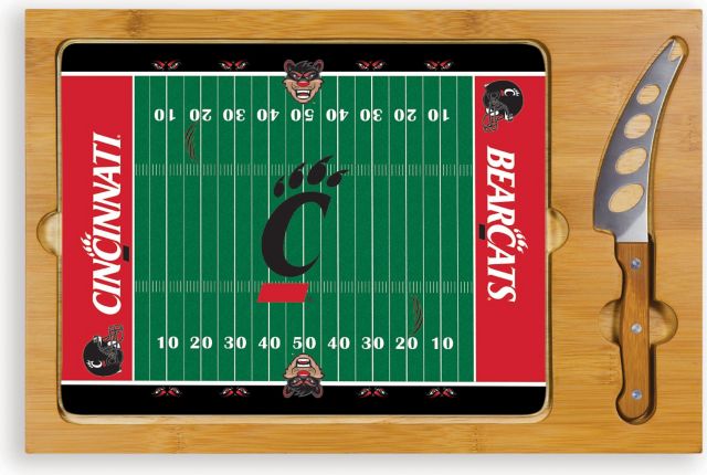 University of Cincinnati Football Cutting Board with Knife - ONLINE ONLY