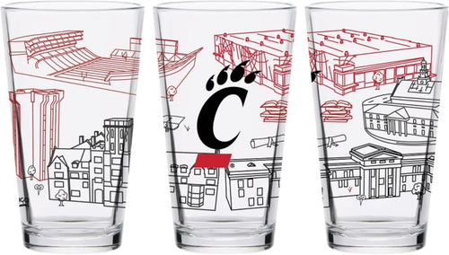 University of Cincinnati 16 oz. Pint Glass