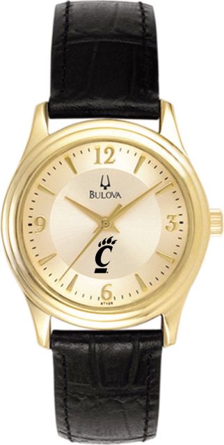 Bulova Ladies' Gold and Leather Watch - ONLINE ONLY