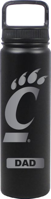 24 oz Matte Black Stainless Steel Water Bottle Dad
