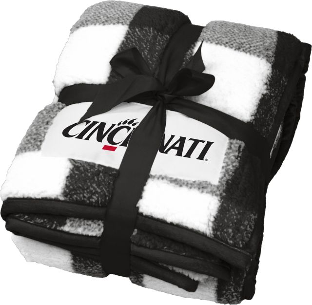 University of Cincinnati 50'' x 60'' Buffalo Check Frosty Fleece