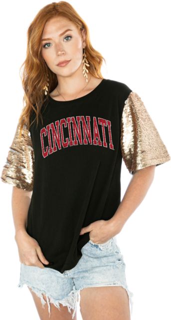 University of Cincinnati Women's Sequin Short Sleeve Tee