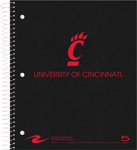 University of Cincinnati 200 Sheet Notebook