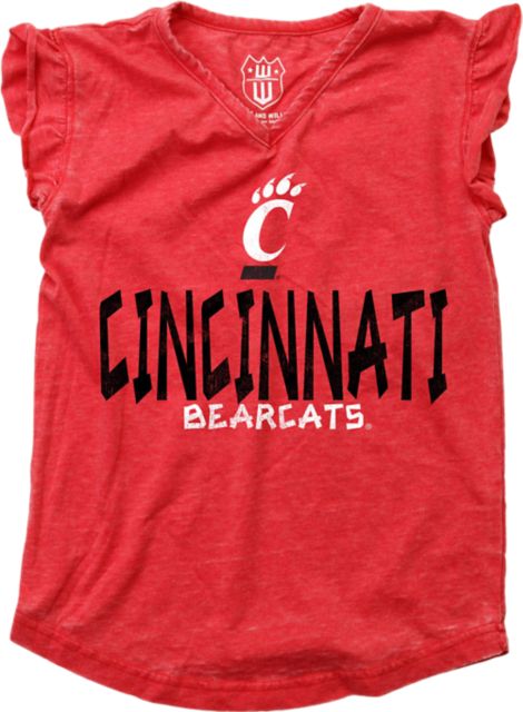 University of Cincinnati Bearcats Toddler Girls Ruffle Short Sleeve T-Shirt