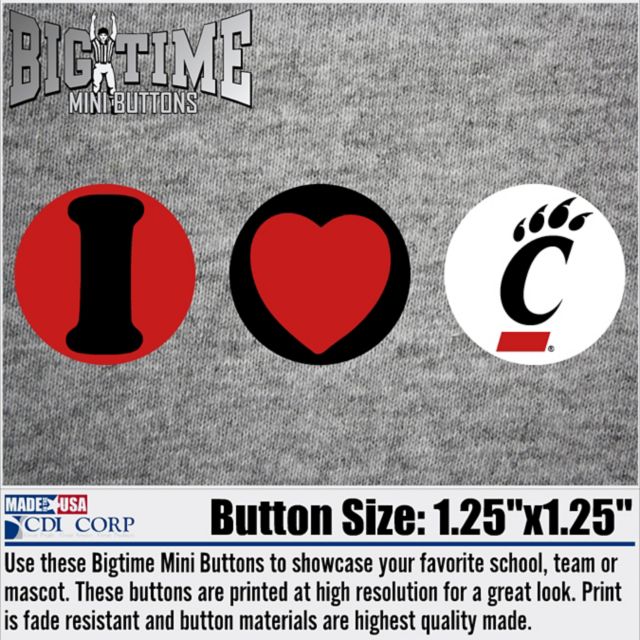 University of Cincinnati I Heart 3-Pack Mini Button