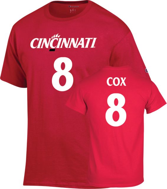 Cincinnati Football T Shirt Cox - 8 - ONLINE ONLY