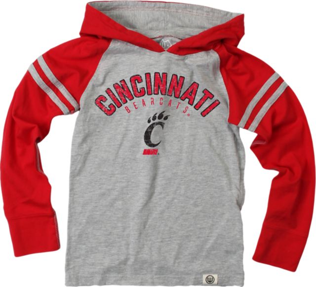 University of Cincinnati Boy's Bearcats Hooded Raglan Long Sleeve T-Shirt