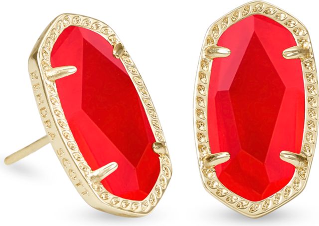 Ellie Stud Earrings Gold Red Illusion