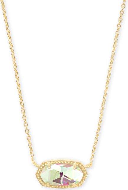 Elisa Short Pendant Necklace Gold Dichroic Glass