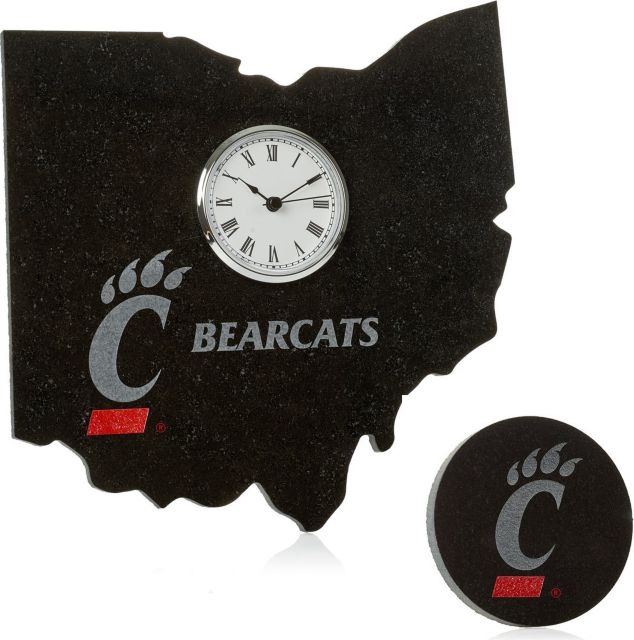 University of Cincinnati 12'' x 12'' Granite Clock