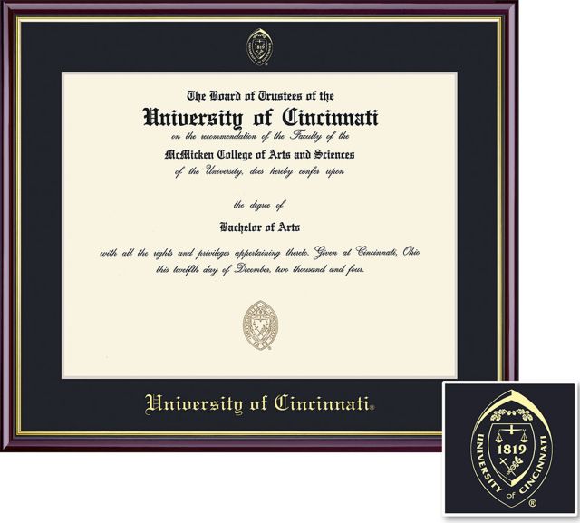 University of Cincinnati 8.5'' x 11'' Value Price Academic Diploma Frame