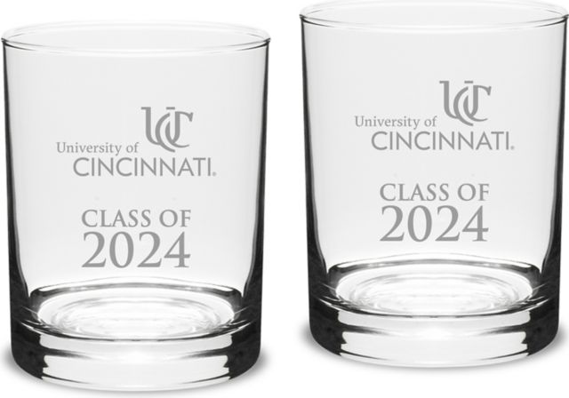 University of Cincinnati Class of 2024 14. oz Glass - Set of 2 - ONLINE ONLY