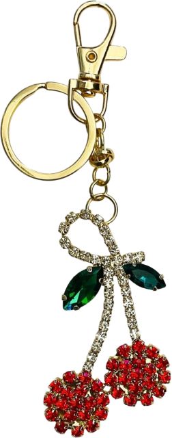 BAG CHARM PAVE CHERRIES  GOLD