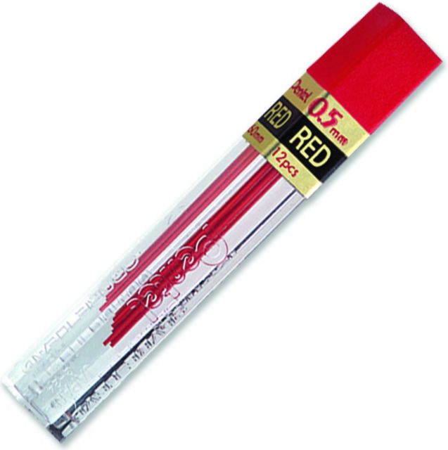 LEAD MECHANICAL PENCIL .5MM RED 12/TUBE