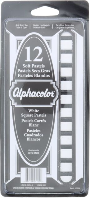 ALPHACOLOR PASTELS 12 STICK PACK WHITE