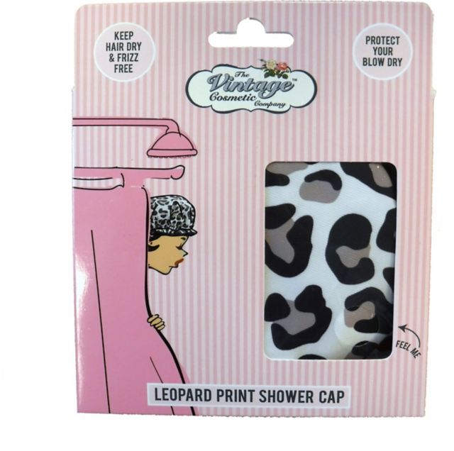 Vintage Cosmetic Company Leopard Print Shower Cap