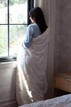 FAUX FUR BLANKET-CREAM