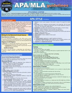 APA/MLA Guidelines (update to MLA 9th edition)