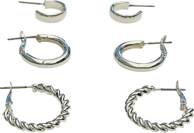 EAR TRIO SMALL HOOPS SILVER