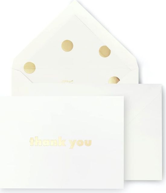 THANK YOU CARD SET GOLD DOTS